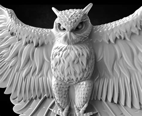 Owl 3d Stl Model For Cnc Router Instant Download