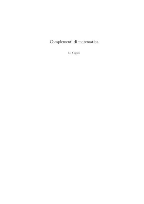 Pdf Dispensa Matematica Spazi Vettoriali Differenziazione