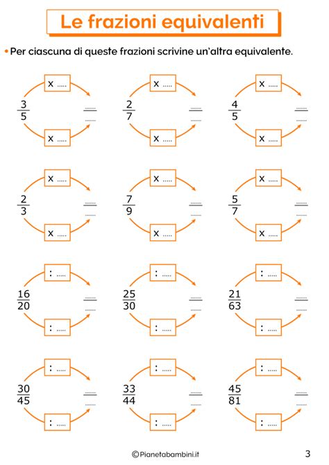 Frazioni Equivalenti Esercizi Per La Scuola Primaria Frazioni