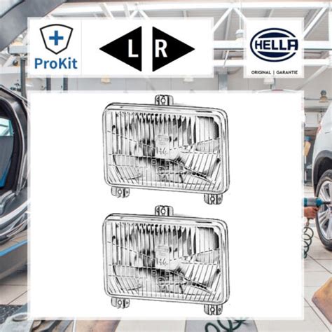2x ORIGINAL Hella Scheinwerfereinsatz Hauptscheinwerfer Links Rechts