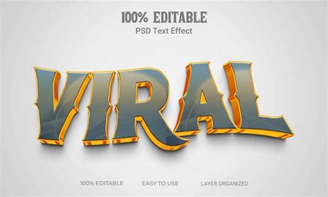 Fichier Modifiable D Effet De Texte D Viral Psd Premium