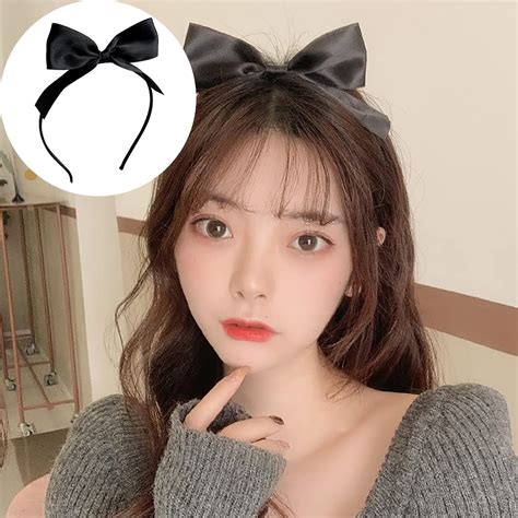 Bow Headbands Red Bowknot Headband For Women Girls Black Bows Hair Hoop For Women Bowknots Hair