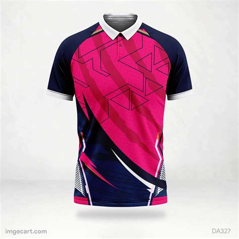 Cricket Jersey Blue With Pink Pattern Imgecart