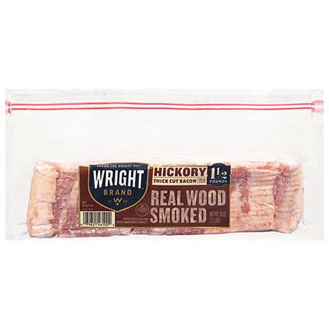 Wright Bacon Hickory Real Wood Smoked Thick Cut 24 Oz Sliced