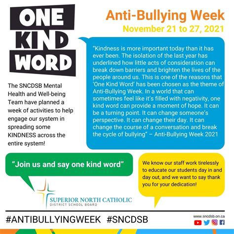 Bullying Awareness And Prevention Week Superior North Catholic