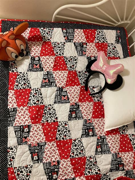 Modern Minnie Mouse Quilt Kit Baby Quilt Kit Modern Baby Etsy