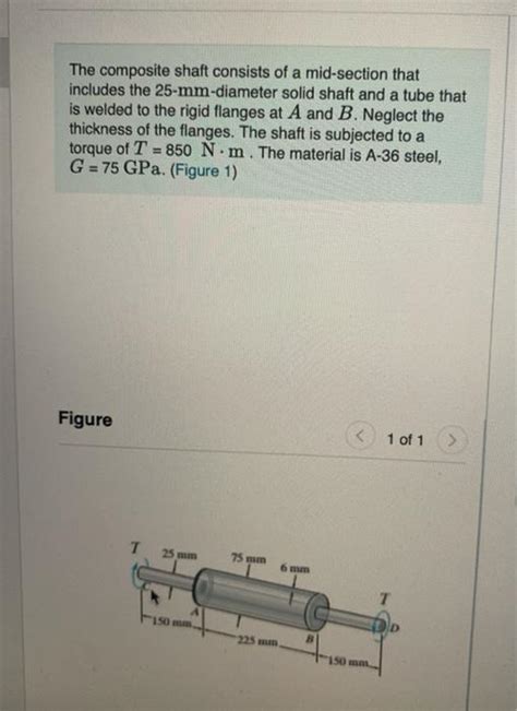 Solved The Composite Shaft Consists Of A Mid Section That Chegg