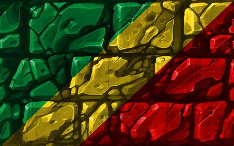 Republic Of The Congo Flag Brickwall African Countries National