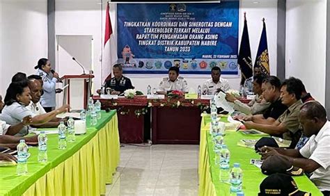 Kantor Imigrasi Biak Gelar Rapat Timpora Tingkat Distrik Se Kabupaten