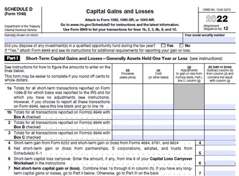 How To Complete IRS Schedule D Form 1040 Worksheets Library