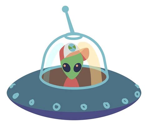 Alien Spaceship Icon Cartoon Ufo Flying Saucer By Yummybuum