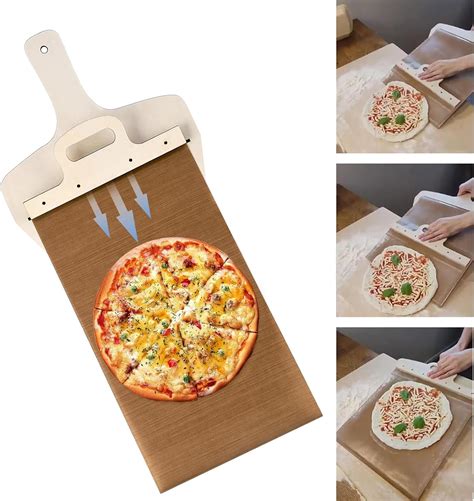 Amazon De Sliding Pizza Peel Pizzaschieber Mit Griff Antihaft