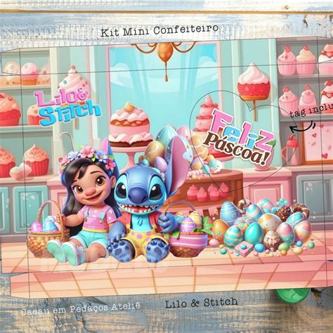 Caixa Mini Confeiteiro Lilo Stitch P Scoa Tag Elo