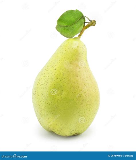 Pear With Green Leaf Stock Image Image Of Fruit Color 26769405