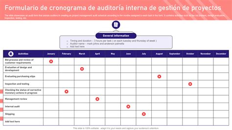 Las 7 mejores plantillas de cronogramas de auditoría interna con