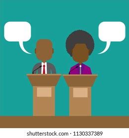 Two Speakers Debate Political Debates Speeches Stock Vector Royalty