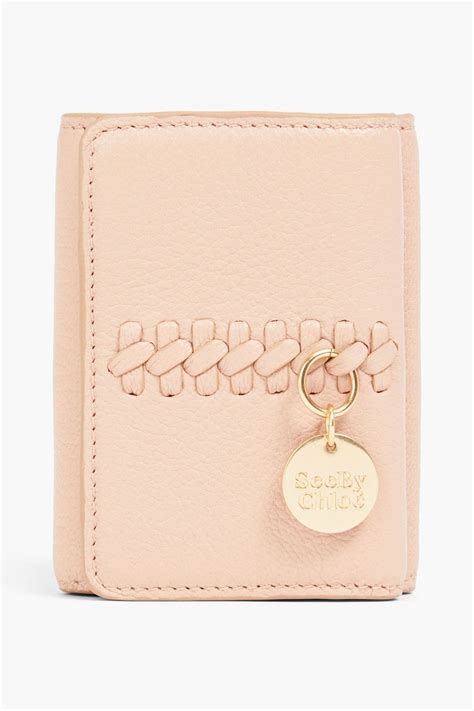 SEE BY CHLOÉ Whipstitched pebbled leather wallet THE OUTNET