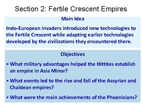 Chapter 2 Section 2 Fertile Crescent Empires Section