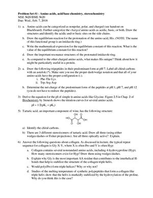 PSet 1 KEY Xxxx Problem Set 1 Amino Acids Acid Base