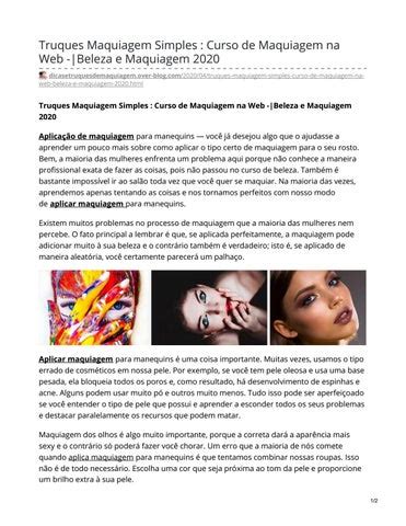 Curso De Maquiagem Na Web Beleza E Maquiagem By Quitosana Efeitos