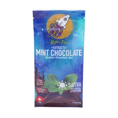 Buy Higher Fire Extracts Shatter Chocolate Bar Mint Chocolate