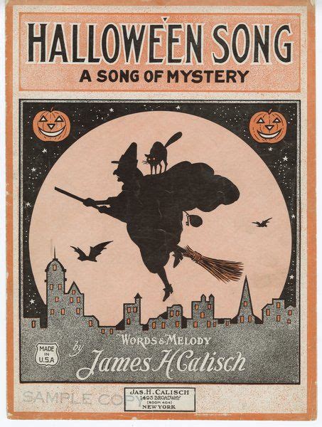 Vintage Sheet Music Halloween Songs Vintage Halloween Cards Halloween Prints