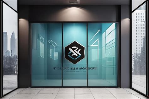 3D Logo mockup on glass wall | Premium AI-generated image