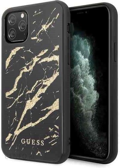 Guess Guhcn Mggbk Iphone Pro Czarny Black Hard Case Glitter Marble