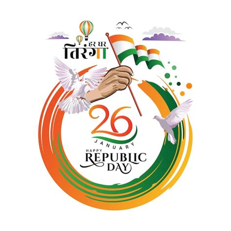 Premium Vector Happy Republic Day Greeing With Hold Indian Flag