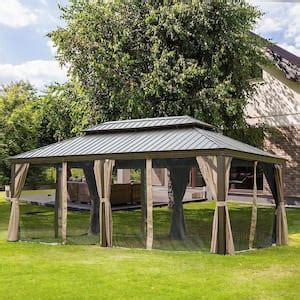 Kozyard Apollo Ft X Ft W Wood Like Aluminum Hardtop Gazebo With