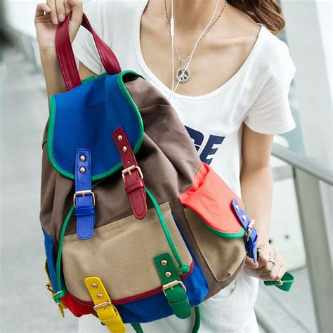 Colorful Canvas Backpack On Luulla