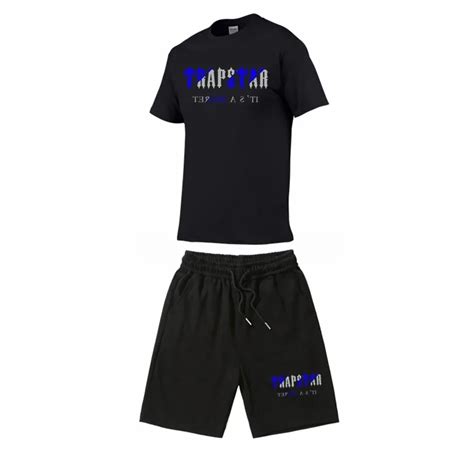 Trapstar Tracksuit Set Men T Shirt Shorts Summer Sportswear Jogging