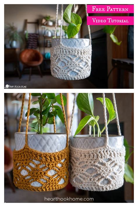 Crochet Hanging Flower Pot Holder Best Flower Site