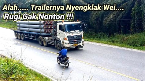 Fenomena Penampakan Truck Trailer Saat Nanjak Sampai Kepala Melompat