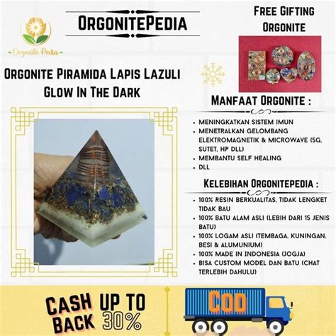 Jual ORGONITE PIRAMIDA QUARTZ CRYSTAL LAPIS LAZULI GLOW IN THE DARK 4