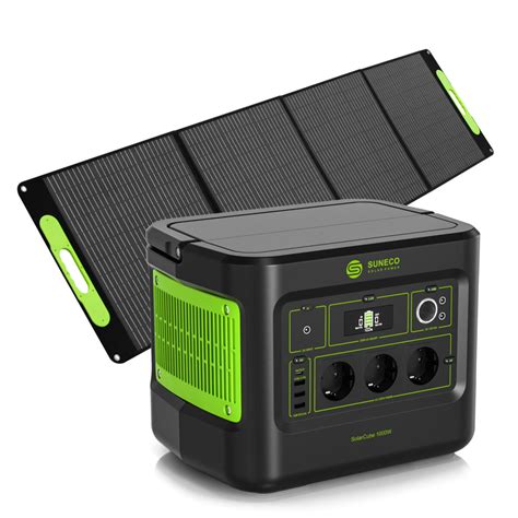 Powerstation Mit Solarpanel 1000W SolarCube 100W Solarpanel