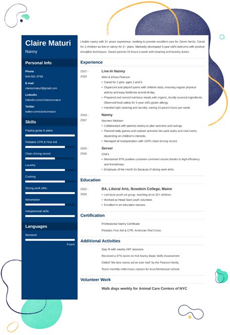 Nanny Resume—Examples, Template, and Nanny Skills