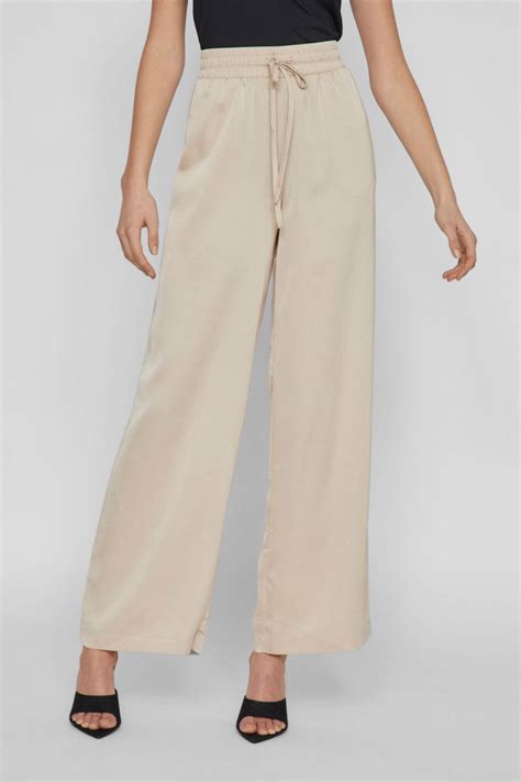 Pantalon uni taille élastique et cordons de serrage Vila Espace Mode