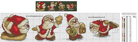 Schema Punto Croce Bordura Babbo Natale Thun Salvo Por Idee A Punto