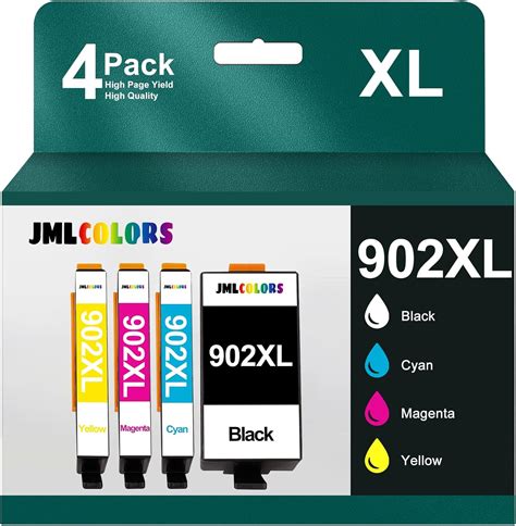 Jmlcolors Compatible 902xl Ink Cartridge Combo Pack Replacement For Hp