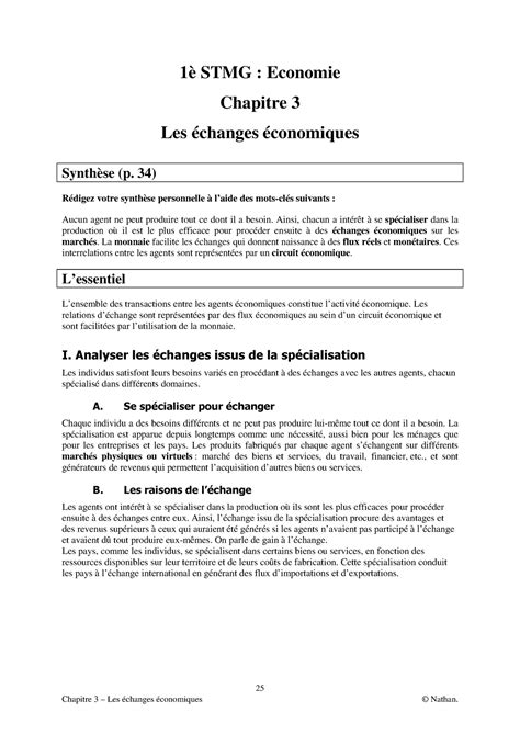 Eco 1è chap 3 Copie de Cours Eco Première 25 Chapitre 3 Les