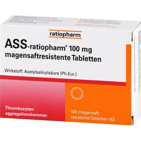 Ass Ratiopharm Mg Magensaftres Tabletten St Preisvergleich Pzn Medipreis De