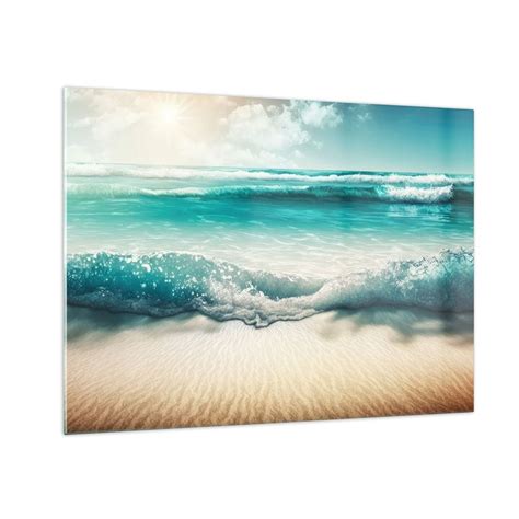 Obraz na szkle Spokój oceanu 70x50cm Plaża Morze Brzeg