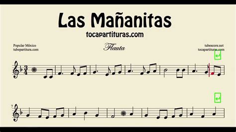 Las Mañanitas Partitura De Flauta Youtube