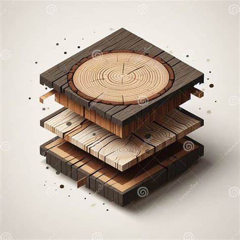 Layered Wooden Cross Section Art Stock Illustration Illustration Of