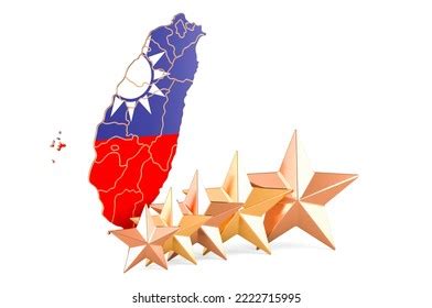 Taiwanese Map Five Stars Rating Quality Stock Illustration