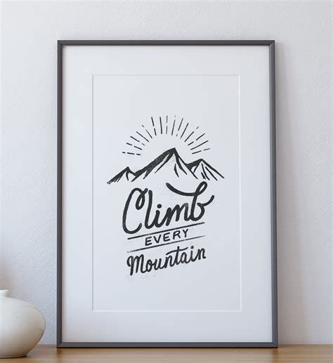 Climb Every Mountain Print - Little Folk Printables