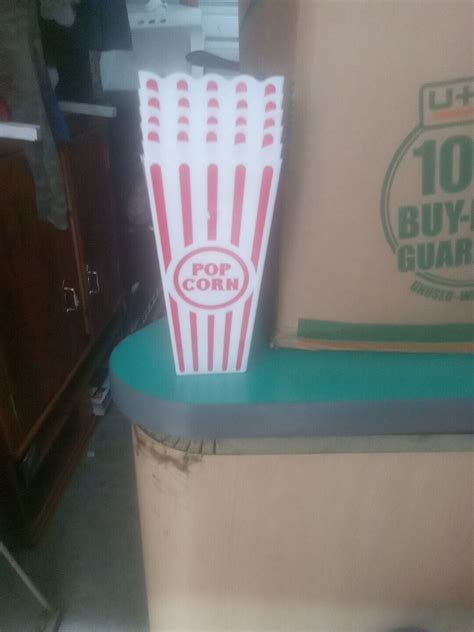 Plastic Popcorn Containers Red And White Striped Retro Style Reusable Popcorn Boxe Ebay