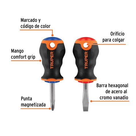 D O De Desarmadores X Mango Comfort Grip Truper Juegos De