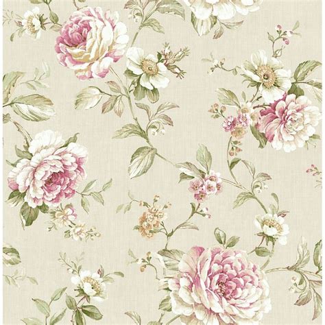 Seabrook Designs Antique Floral Trail Unpasted Wallpaper Bed Bath